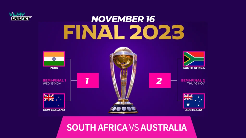 South Africa vs Australia ICC World Cup 2023 SemiFinal Match